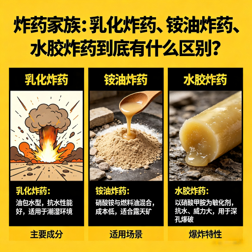 石河子乡炸药家族：乳化炸药、铵油炸药、水胶炸药到底有什么区别？